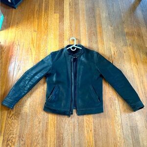 Thursday Boot Company Leather Black Matte Racer Jacket